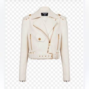 🤍BALMAIN Zipped leather biker jacket🤍